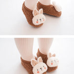 KaninSockor™ – Mjuka Vintertofflor för Barn med Halkskydd