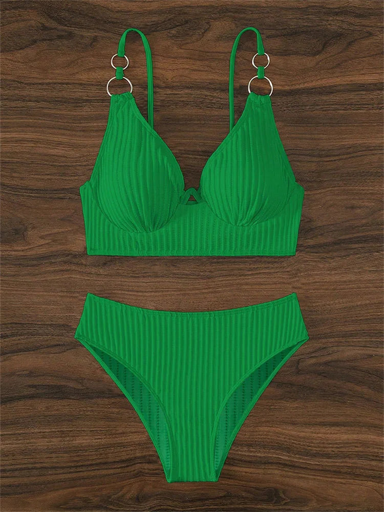 Bikini – push-up brasiliansk bikini med hög midja