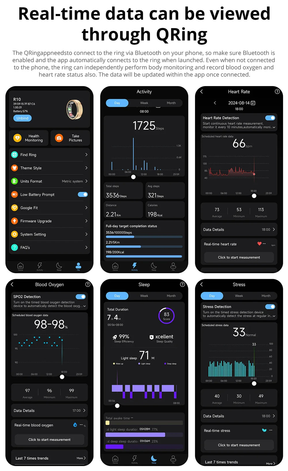 Smart ring – sömn & hälsomonitor med laddfodral