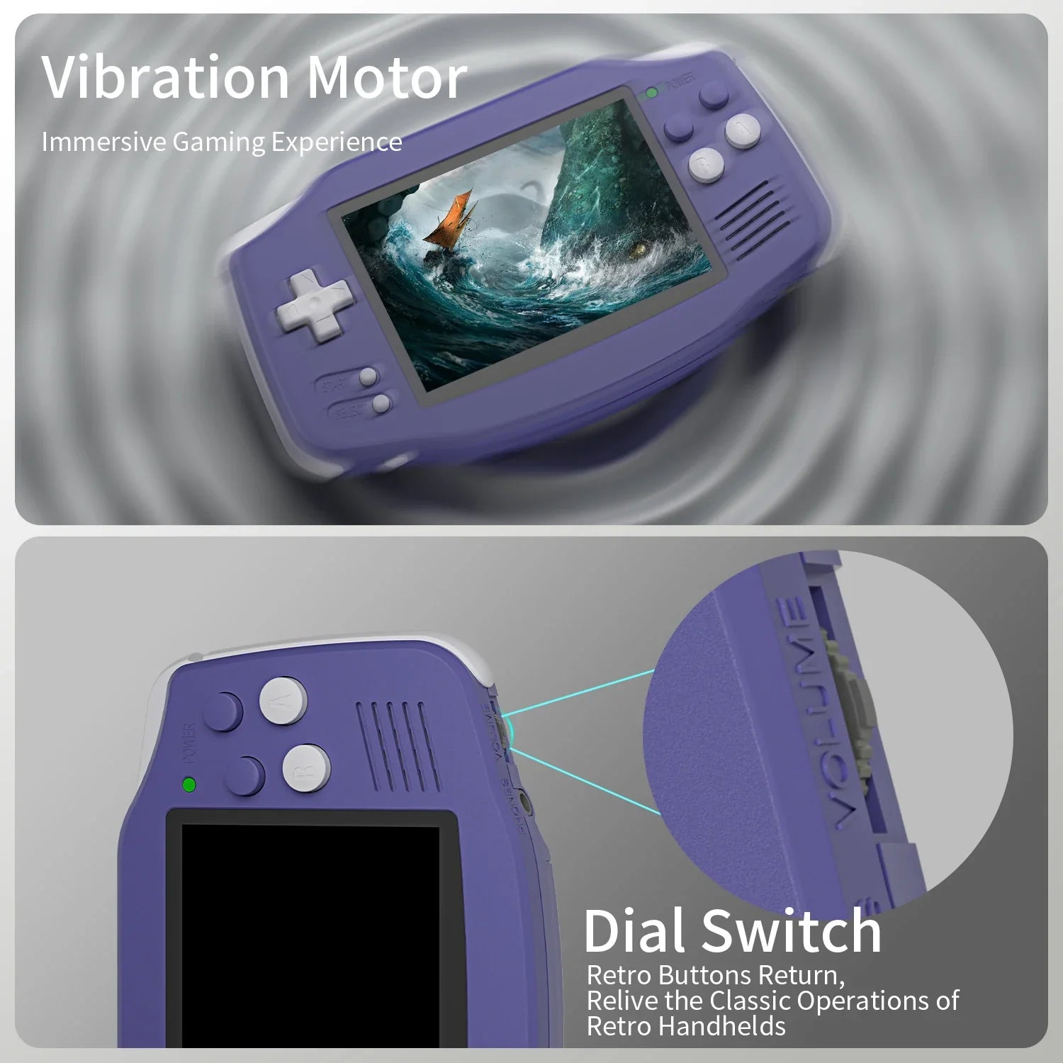 RetroSpel 34XX – bärbar spelkonsol 3,4” IPS med WiFi & Bluetooth