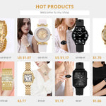 Klocka Agnes (kvadratisk damklocka i guldfärg – stilren design)