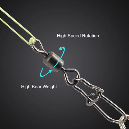 Fiskesvirvlar – 50 st rostfria med snap-lås