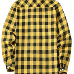 Rutig herrskjorta – långärmad borstad flanellskjorta