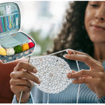 Virkkuukoukkusarja tarvikkeineen – puikot, merkit ja säilytyspussi