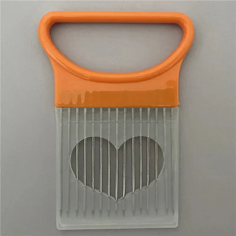 Lök- & tomathållare – skivningshjälp i rostfritt stål för grönsaker