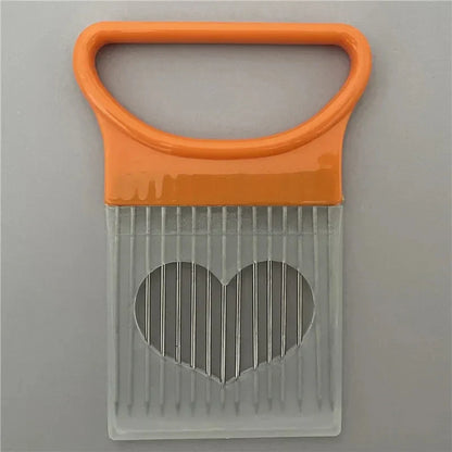 Lök- & tomathållare – skivningshjälp i rostfritt stål för grönsaker