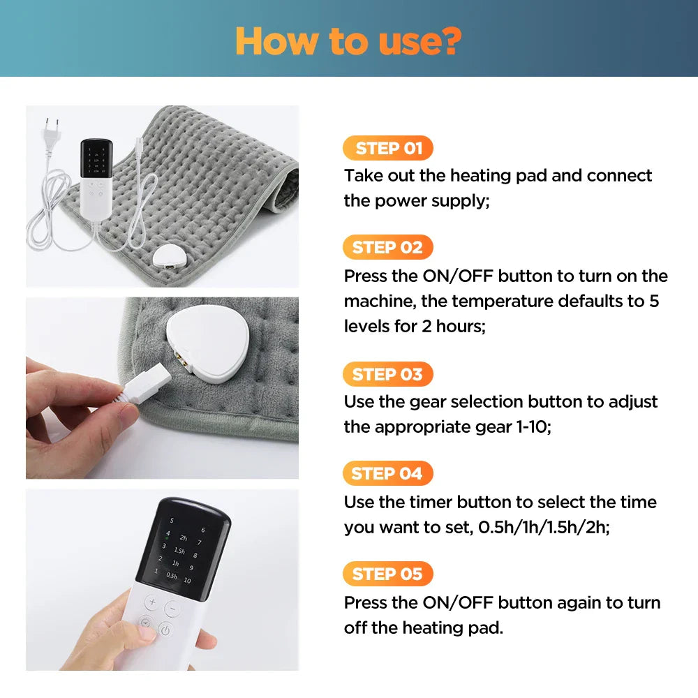 Sähköinen lämmitystyyny sängylle ja sohvalle – EU-pistoke