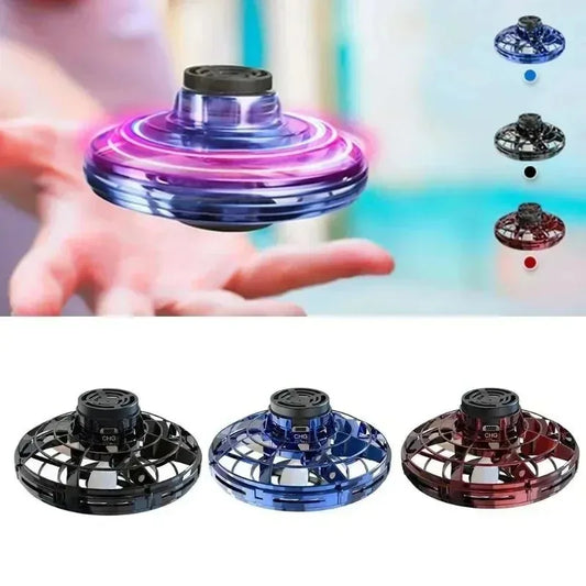 Flygande leksak spinner – LED mini-drönare & fidget toy