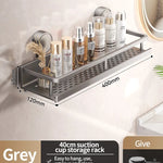 Badrumshylla med sugpropp – aluminium utan borrning