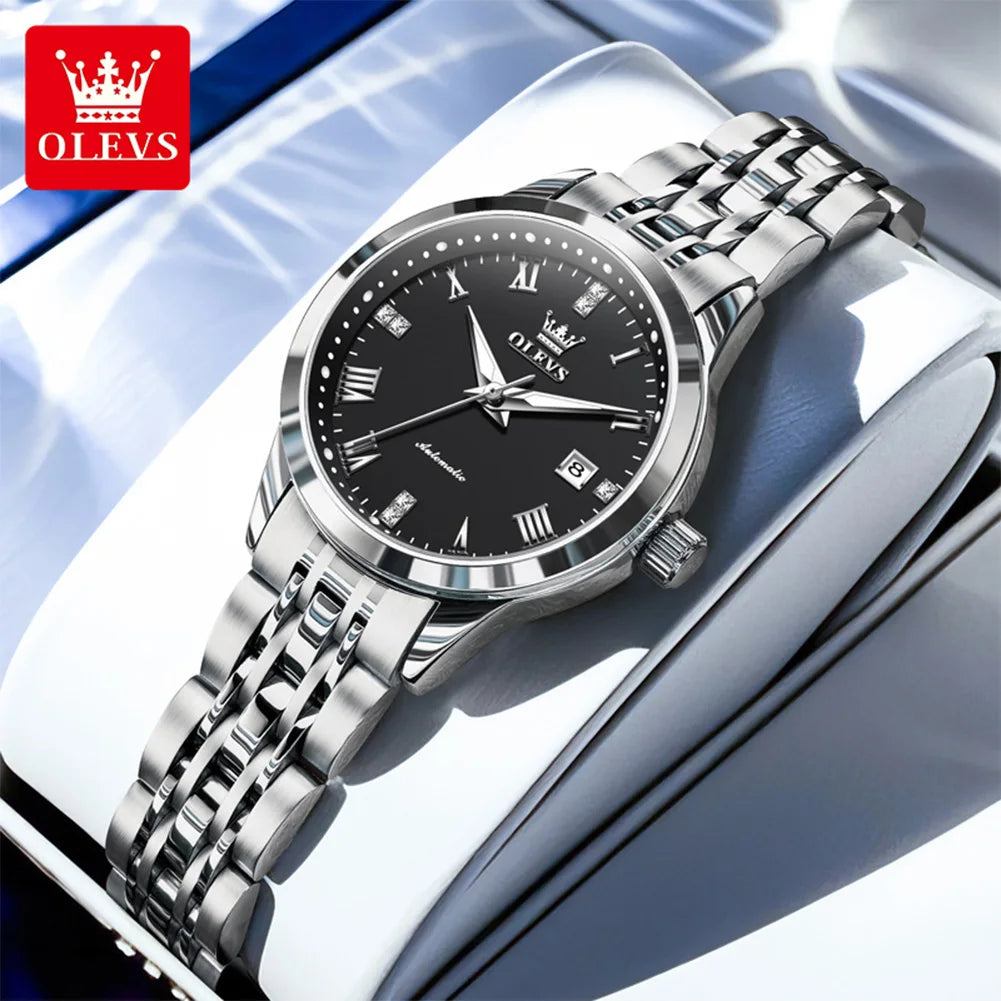 Klocka Helena (automatisk damklocka i rostfritt stål – lyxig design)