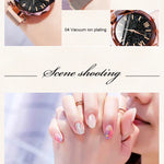 Klocka Stina (stjärnhimmel-design med magnetiskt spänne och meshband)