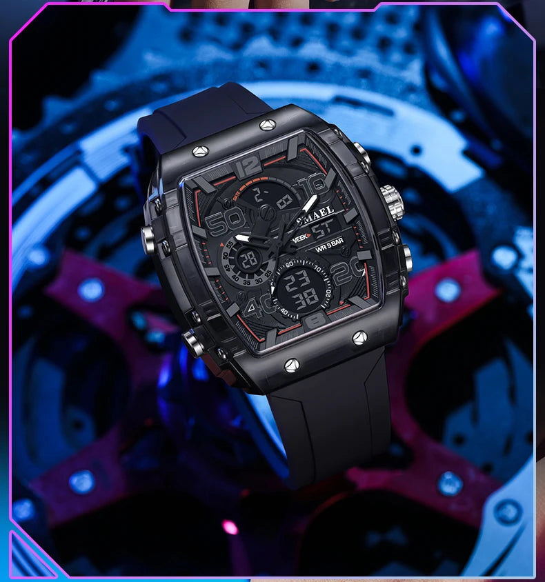 ChronoSquare – fyrkantig herrklocka med dual display