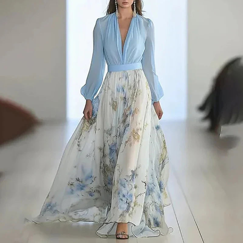 BlomKlänning™ – Elegant Boho Klänning med V-Ringning