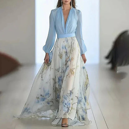 BlomKlänning™ – Elegant Boho Klänning med V-Ringning