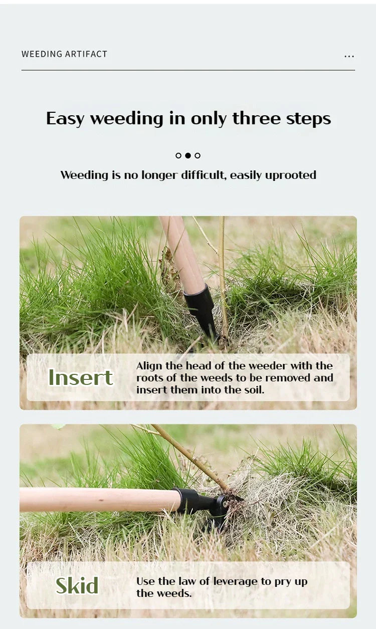 Portabel ogräsrensare – handverktyg för rötter och ogräs (utan skaft)