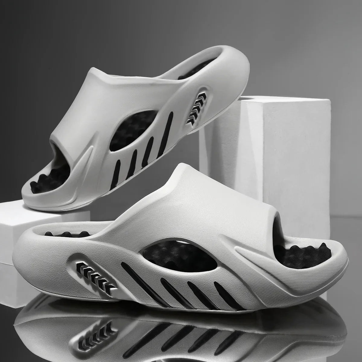 Herrsandaler – halkfria sommar-/badtofflor unisex