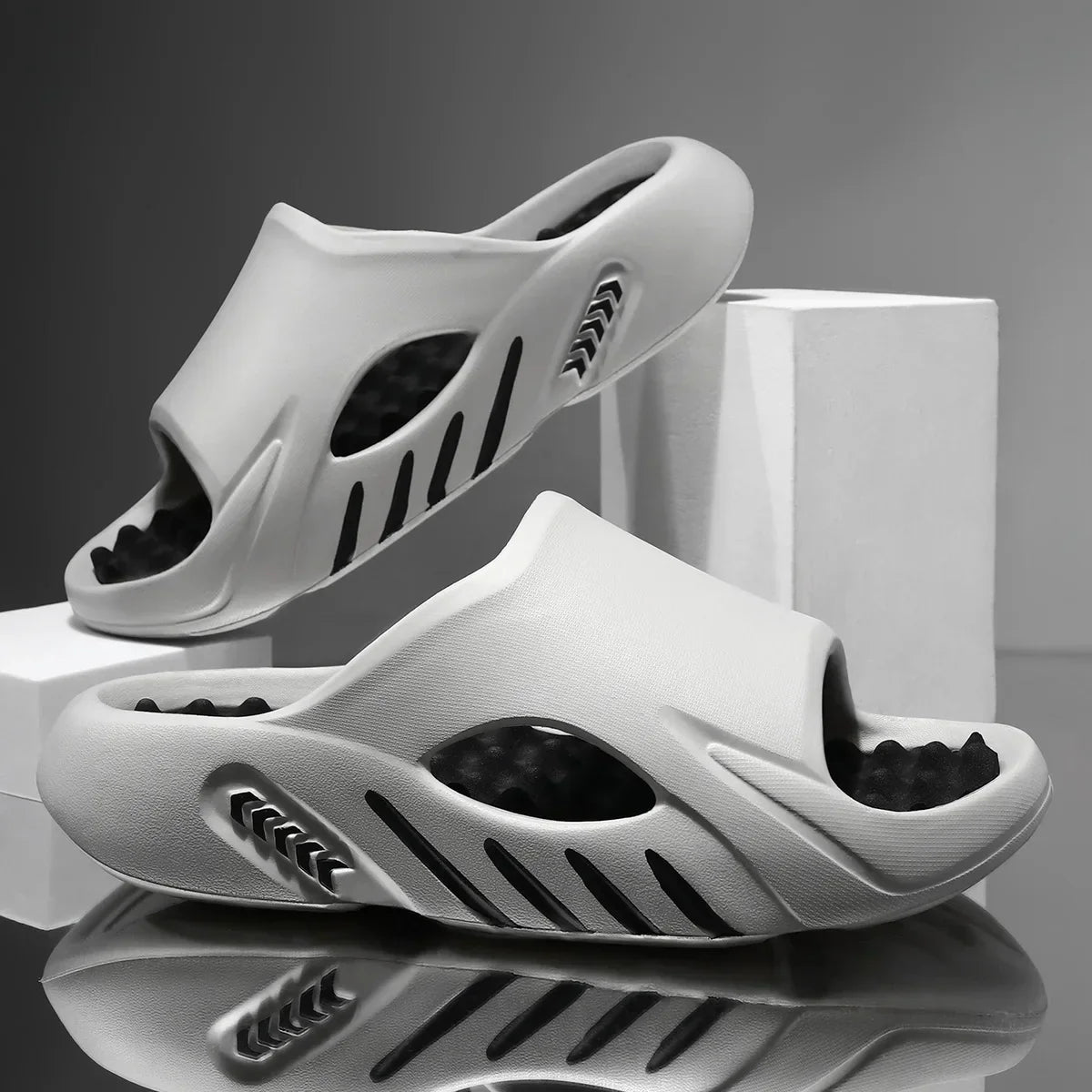 Herrsandaler – halkfria sommar-/badtofflor unisex