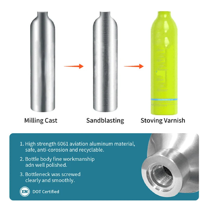 Mini dykflaska 0,5 L – snorkel & dykutrustning för undervattenssimning