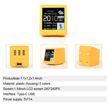 Smart väderstation med WiFi – temperatur, luftfuktighet & klocka
