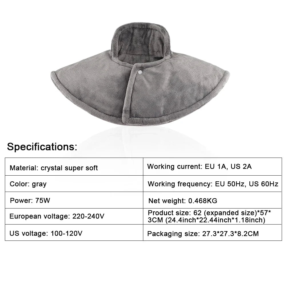 Sähköinen lämmitystyyny niskaan ja hartioihin