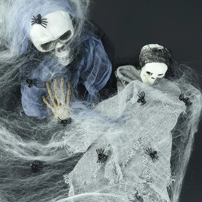 Lysande minispindlar halloween – 50 st självlysande dekorationer