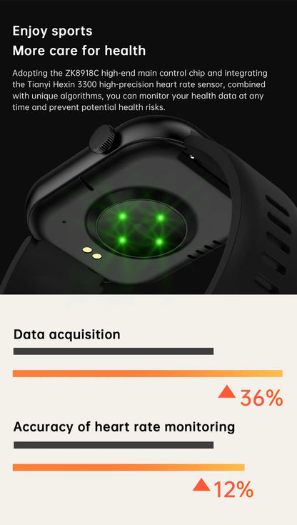 Smartklocka Nova (2,01” AMOLED – sport & hälsa, vattentät)