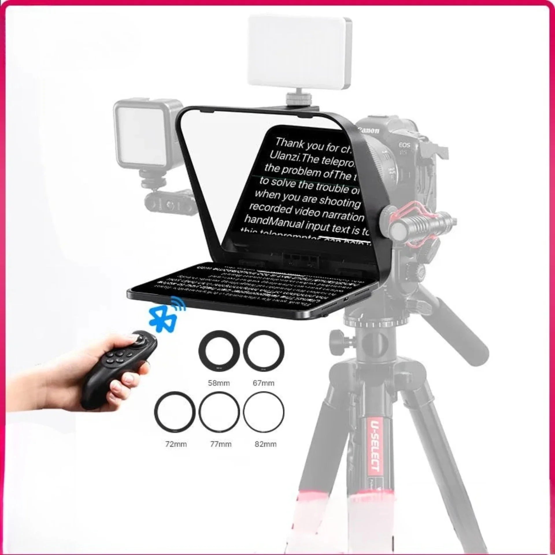 Universal Teleprompter för Kamera & Mobil - Bra när man skapar videos