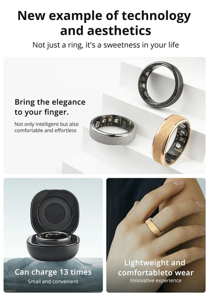 Smart ring – sömn & hälsomonitor med laddfodral