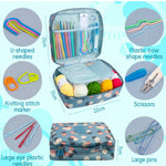 Virkkuukoukkusarja tarvikkeineen – puikot, merkit ja säilytyspussi