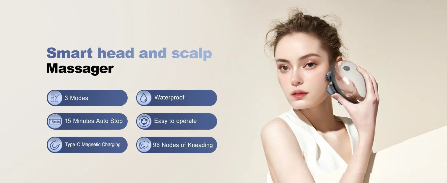 ScalpEase™ – Elektrisk Skalpmassager & Huvudkliare