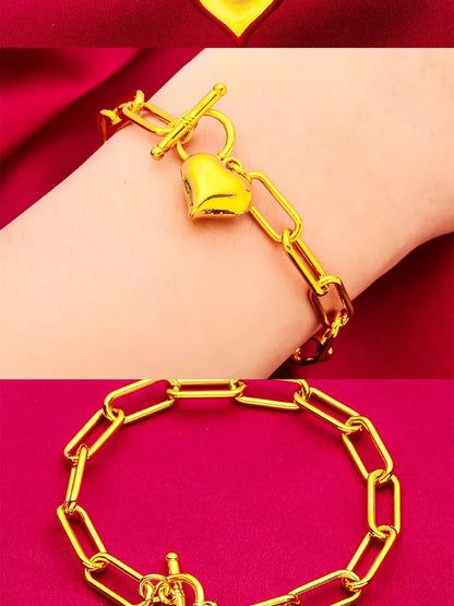 Guldkärleksarmband dam – 24K äkta guld smycke