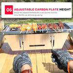 Hopfällbar kolgrill i rostfritt stål – portabel BBQ för hem & camping