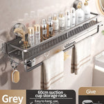 Badrumshylla med sugpropp – aluminium utan borrning