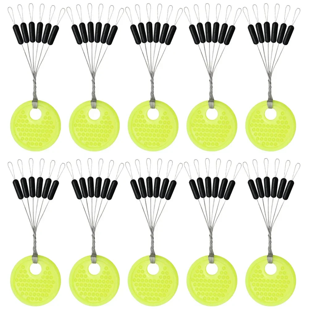 Gummistopp till fiskelina – 60 st space beans