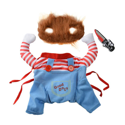 Halloween hundkostym –  Chucky Rolig dräkt för små & stora hundar