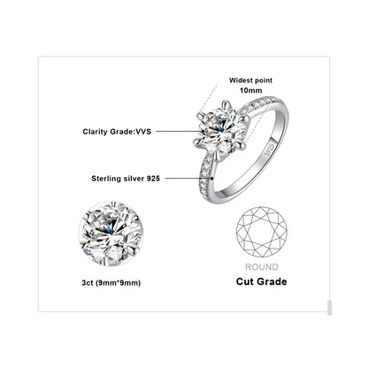 Klassisk rund ring med sten – 0,5–3 ct