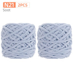 Chenillegarn 2 st – tjockt mjukt garn för filtar, tröjor & halsdukar