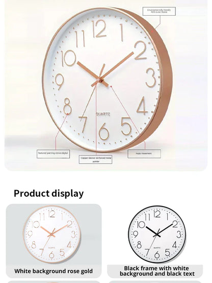 Väggklocka 20 cm – tyst kvartsur för vardagsrum & sovrum