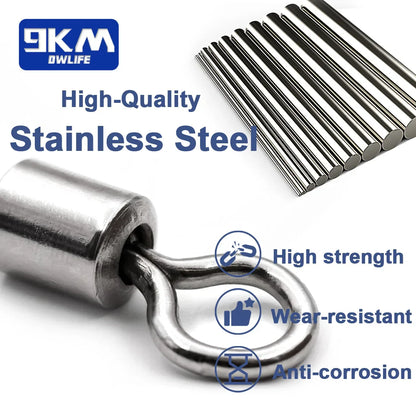 Fiskesvirvlar – 25–100 st rostfria micro barrel swivels