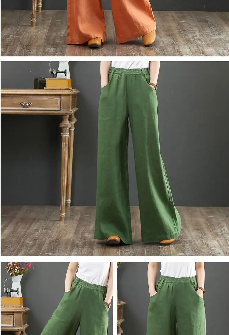 Vida linnebyxor för kvinnor