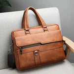 Herrportfölj i läder – business handväska för laptop & dokument