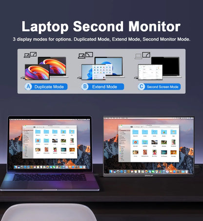 Extern bärbar enkel skärm till dator, spelkonsol, mobil eller laptop