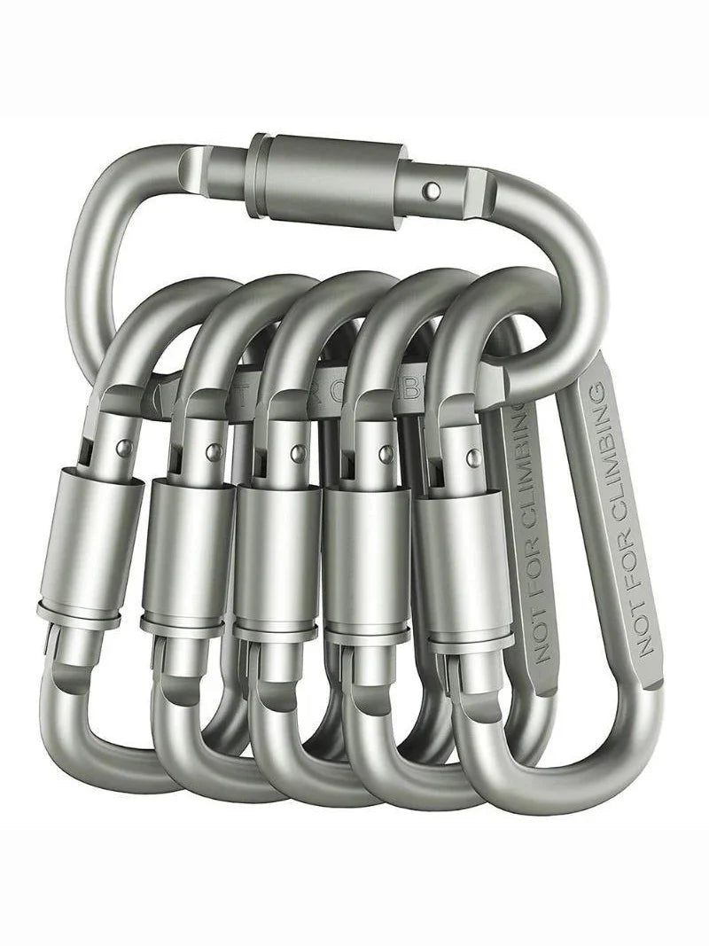 Karbinhake set 4–6 st – aluminium karbinhakar för friluftsliv & nycklar