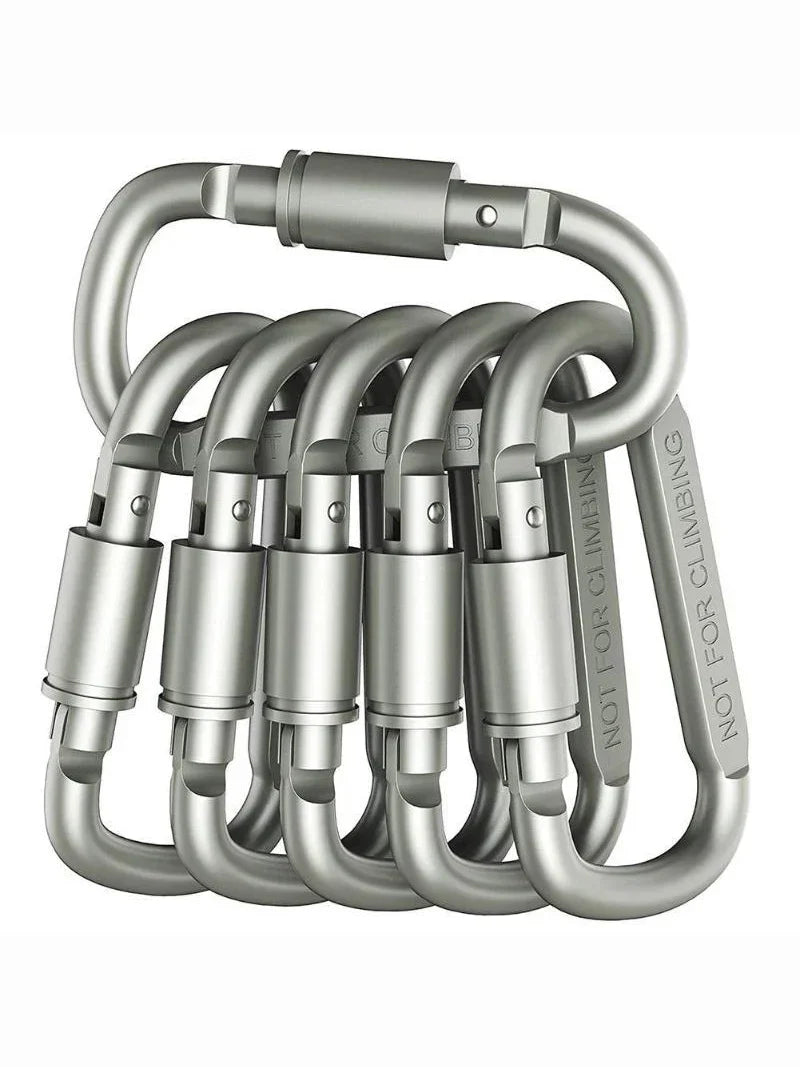 Karbinhake set 4–6 st – aluminium karbinhakar för friluftsliv & nycklar