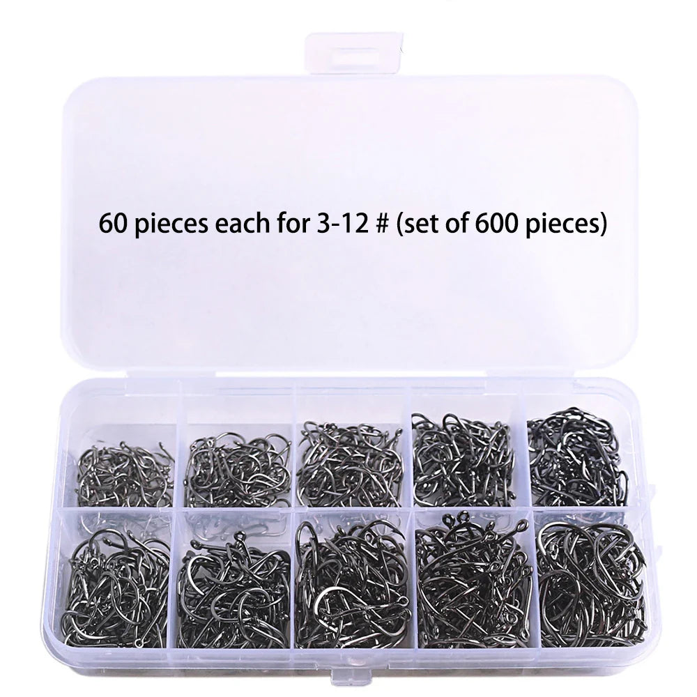 Fiskekrokar set – 1000 st starka krokar med hullingar