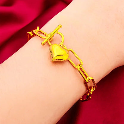 Guldkärleksarmband dam – 24K äkta guld smycke