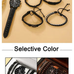 Herrklocka presentset – armbandsur med läderrem