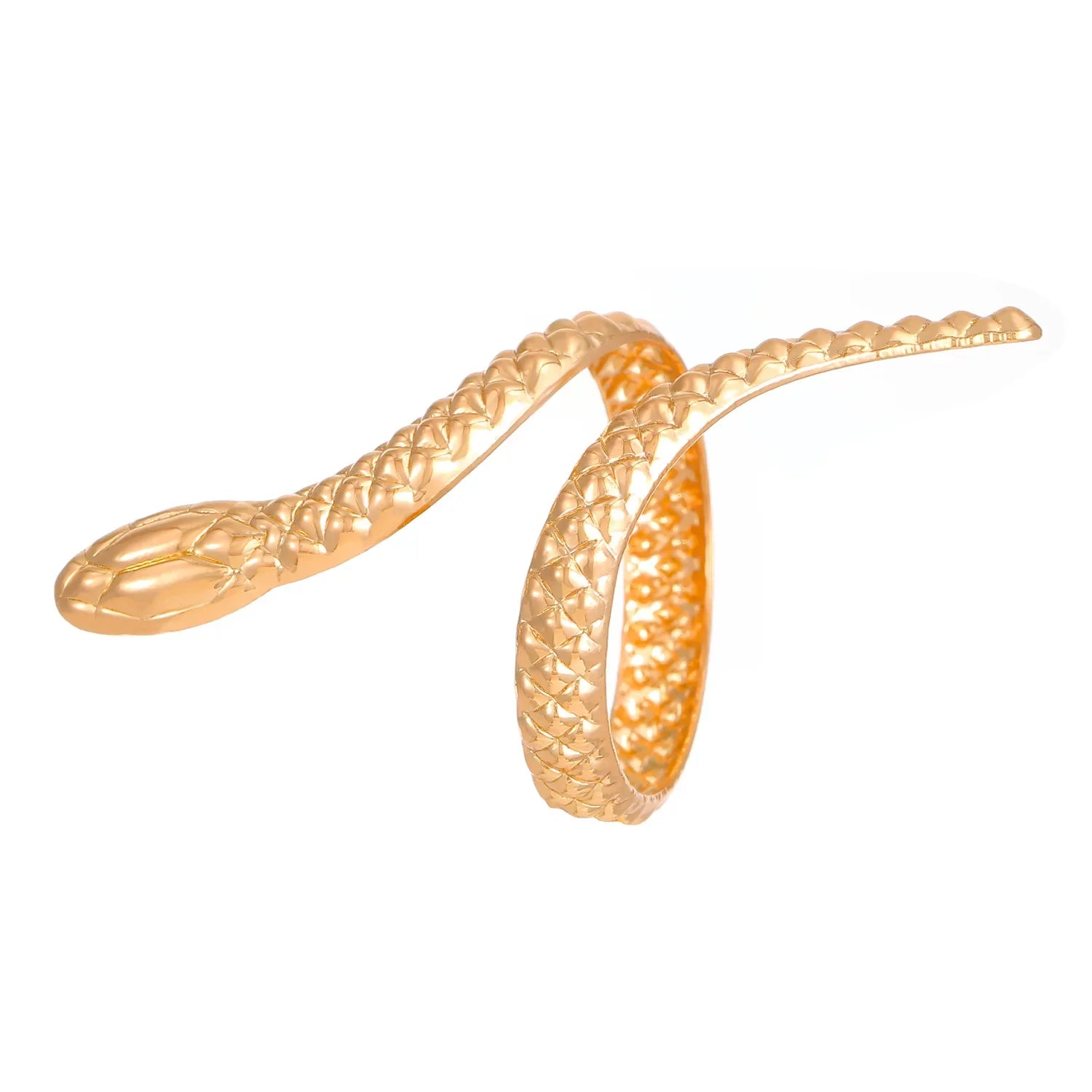 Smyckeset Selma (ormring & cuff-armband i silverfärg – punkstil)