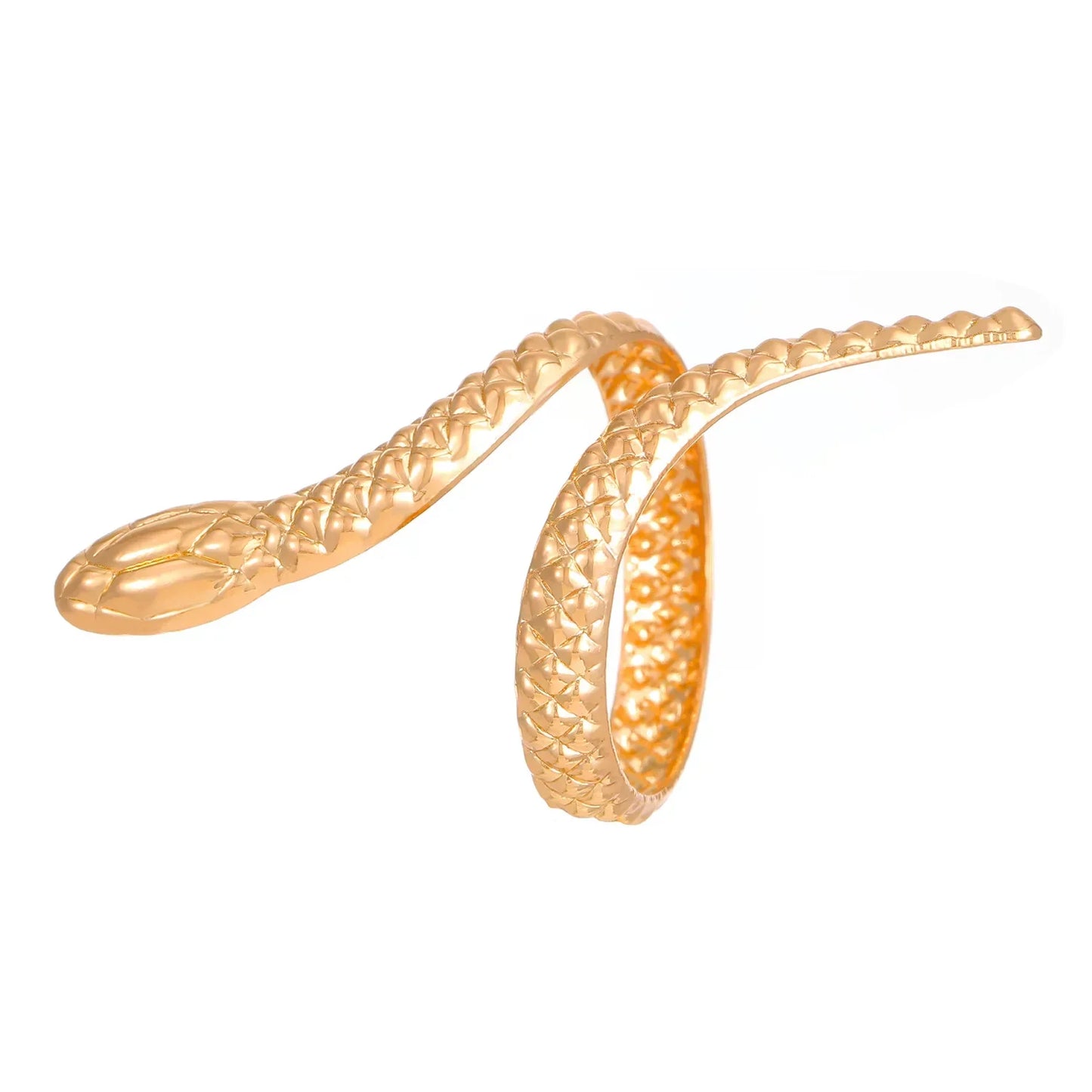 Smyckeset Selma (ormring & cuff-armband i silverfärg – punkstil)