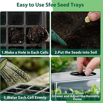 Odlingslåda för frön – startbricka med ventilationshål (10 st)